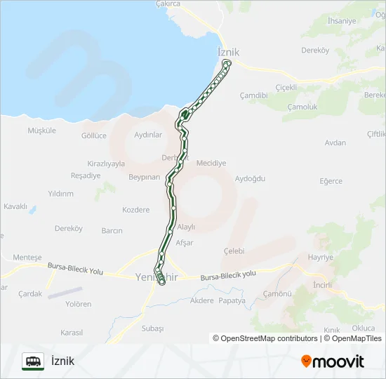 İZNIK - YENIŞEHIR Cable Car Line Map