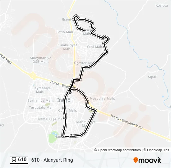 610 Bus Line Map