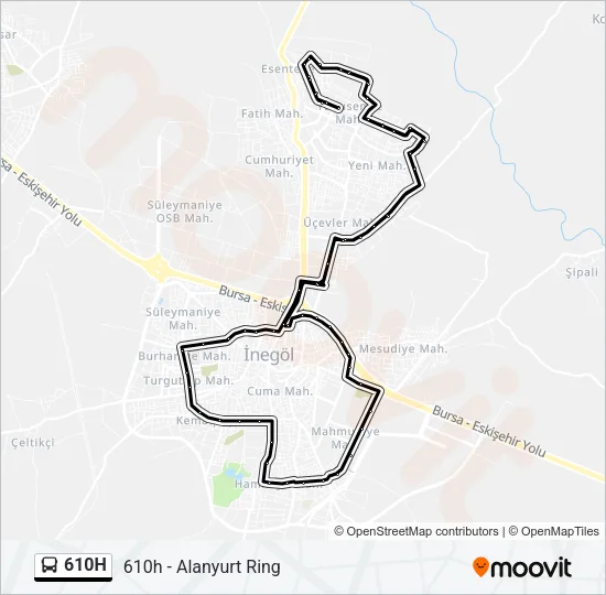 610H Bus Line Map