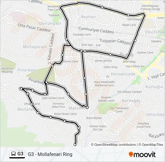 G3 Bus Line Map