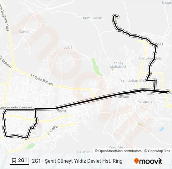2G1 Bus Line Map