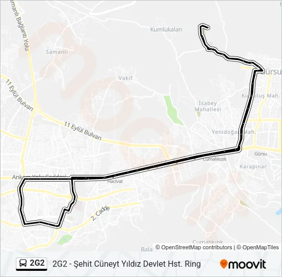 2G2 Bus Line Map