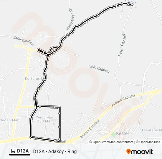 D12A Bus Line Map