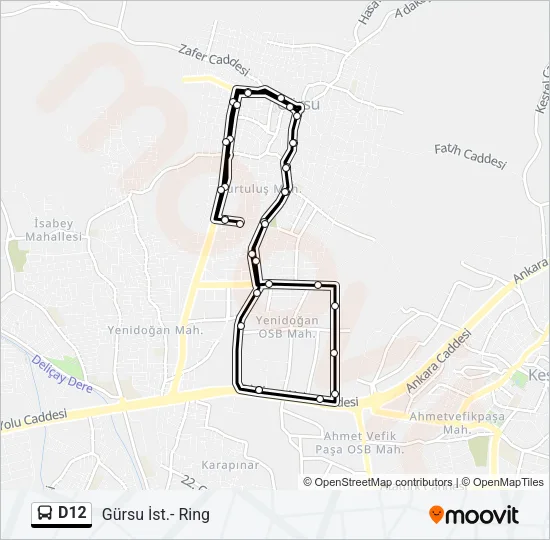D12 Bus Line Map