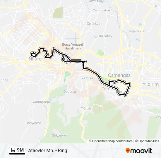 9M Bus Line Map