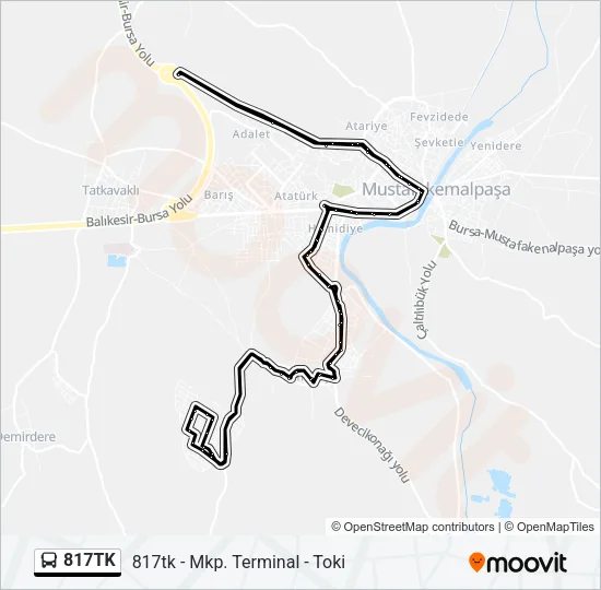 817TK Bus Line Map