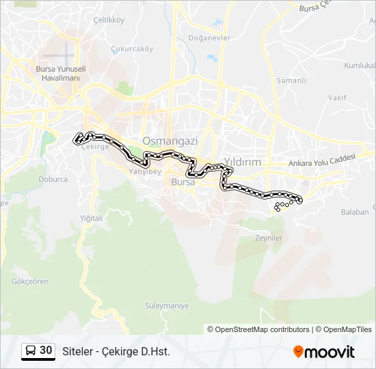 30 Bus Line Map