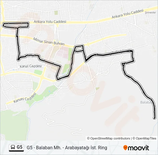 G5 Bus Line Map