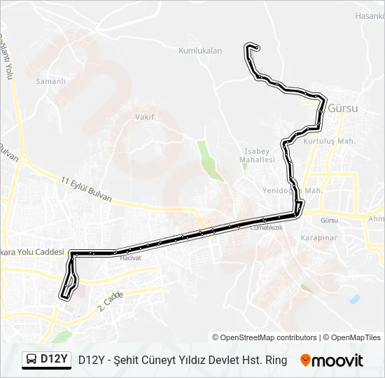 D12Y Bus Line Map