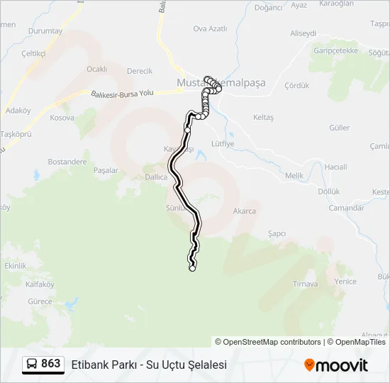 863 Bus Line Map