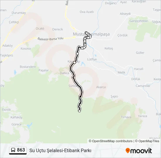 863 Bus Line Map