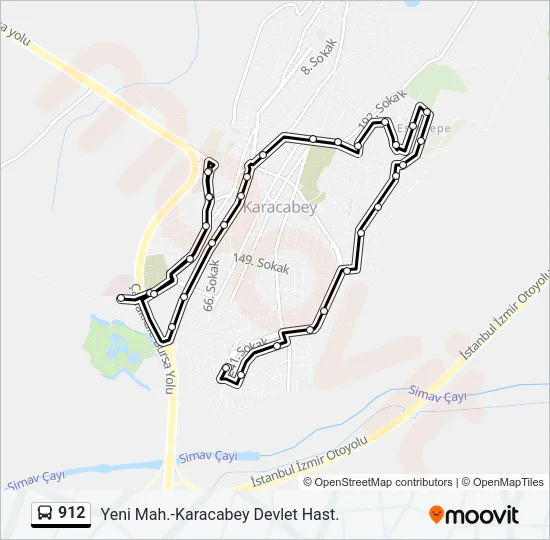 912 Bus Line Map