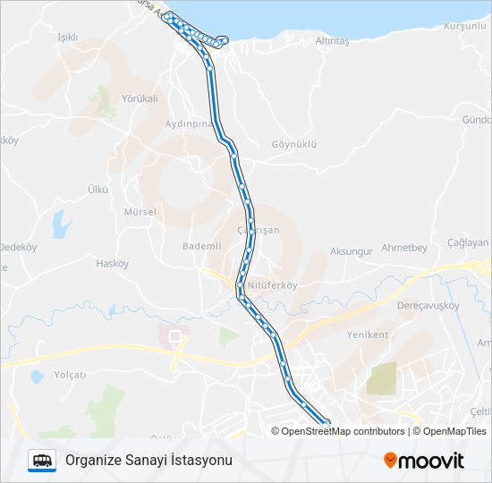 ORGANIZE SANAYI- GÜZELYALI İSKELESI minibüs / dolmuş Hattı Haritası