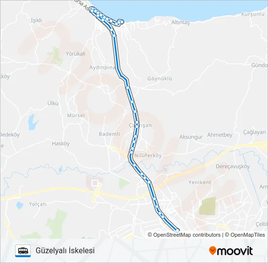 ORGANIZE SANAYI- GÜZELYALI İSKELESI Cable Car Line Map