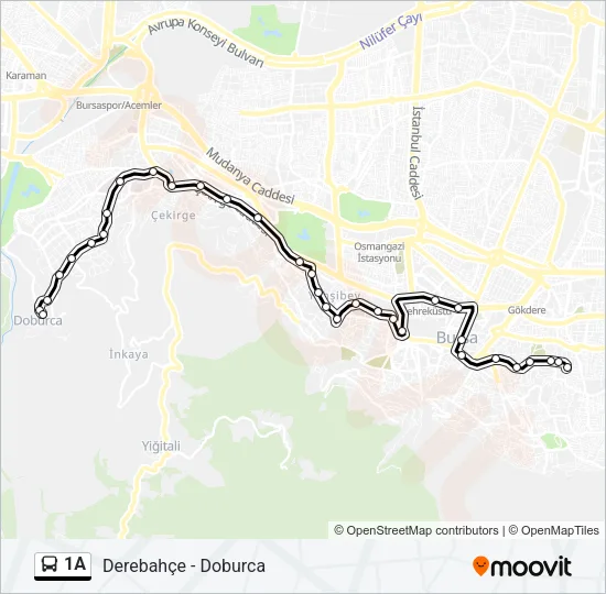 1A Bus Line Map