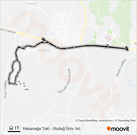 1T Bus Line Map