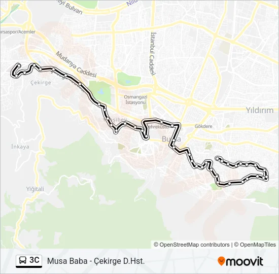 3C Bus Line Map