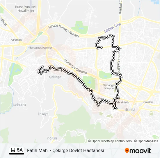 5A Bus Line Map