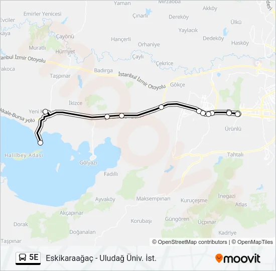 5E Bus Line Map