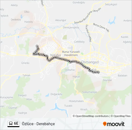6E Bus Line Map