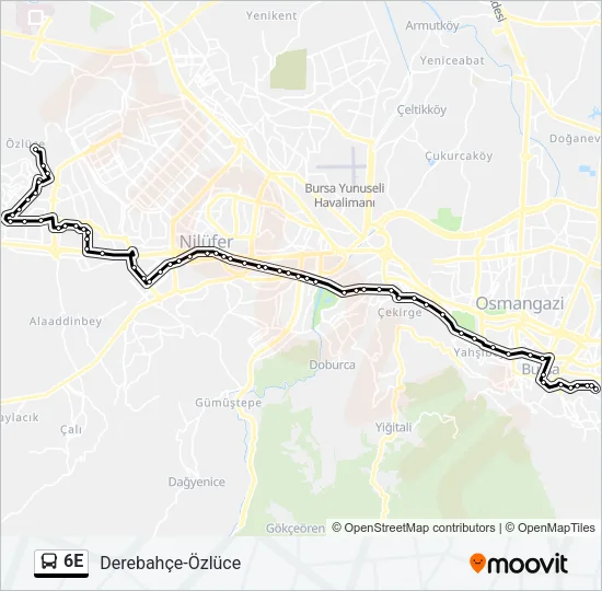 6E Bus Line Map