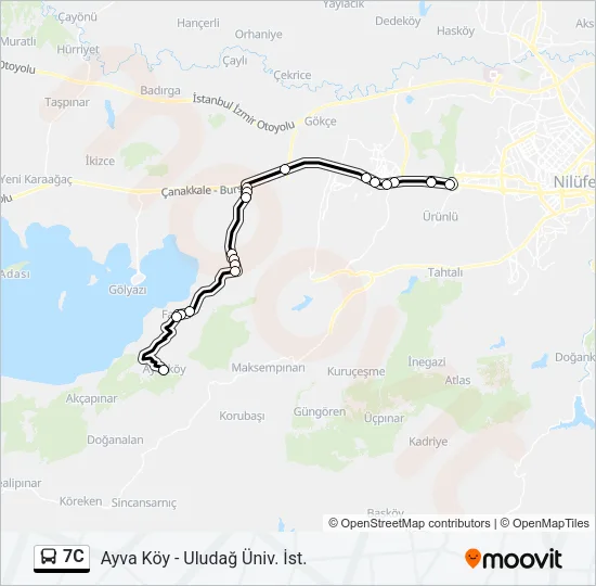 7C Bus Line Map