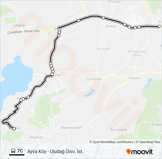 7C Bus Line Map