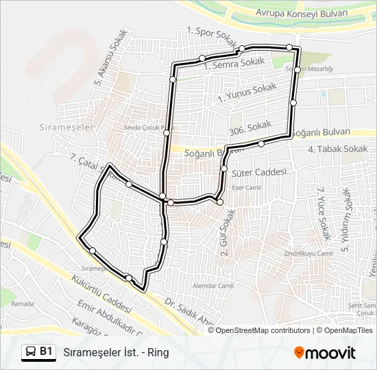 B1 Bus Line Map