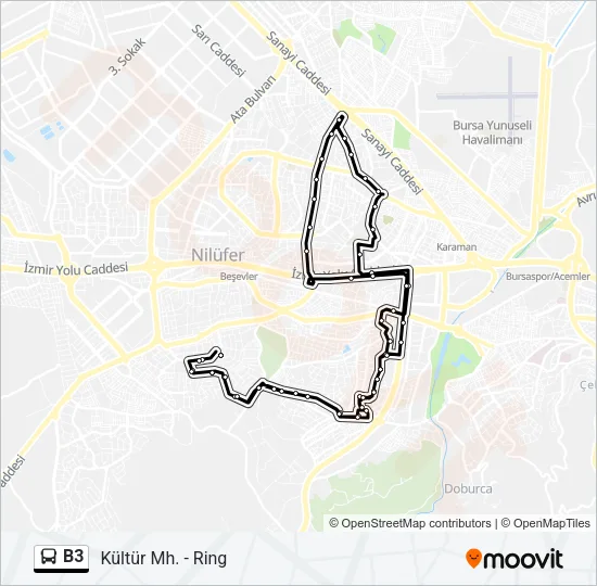 B3 Bus Line Map