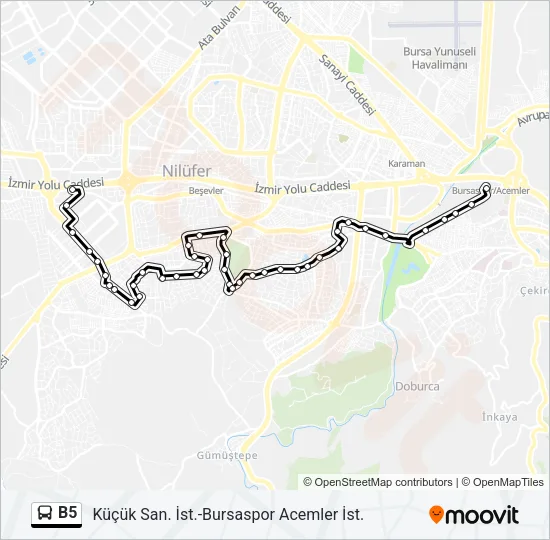 B5 Bus Line Map