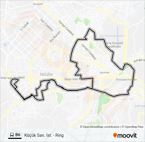 B6 Bus Line Map