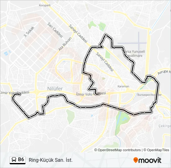 B6 Bus Line Map