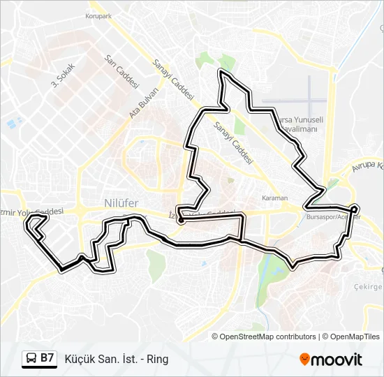 B7 Bus Line Map
