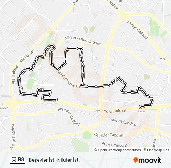 B8 Bus Line Map