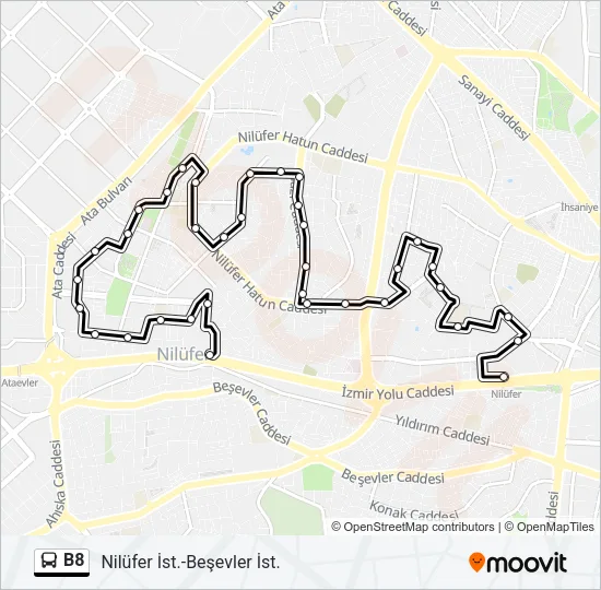 B8 Bus Line Map