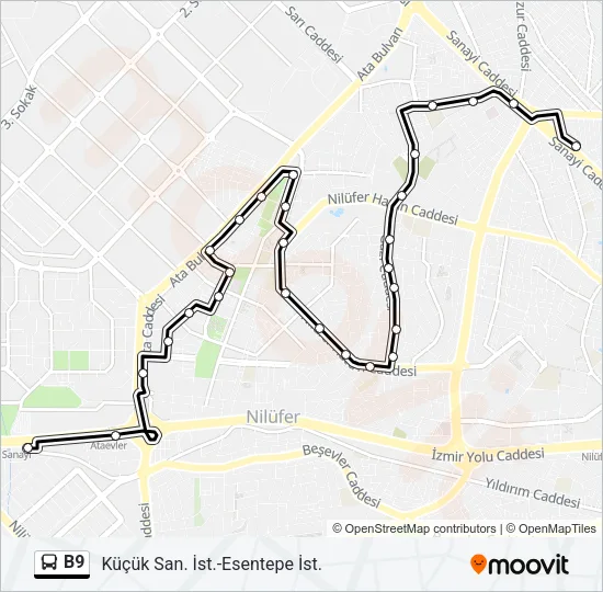B9 Bus Line Map