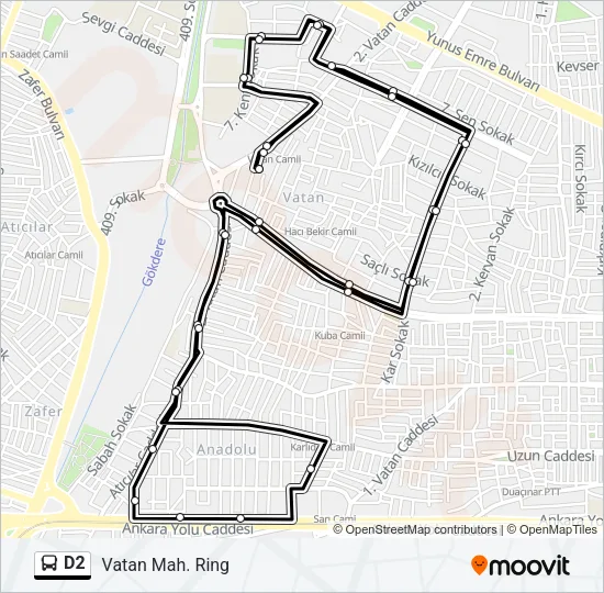 D2 Bus Line Map