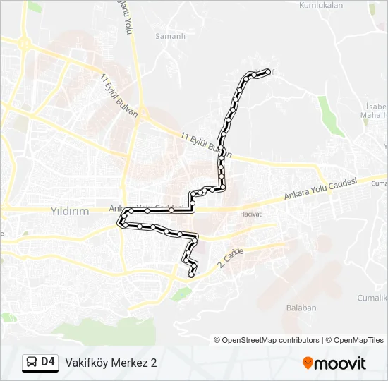 D4 Bus Line Map