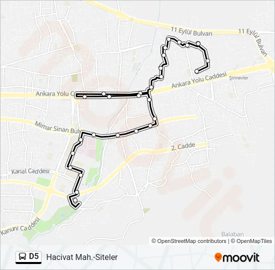 D5 Bus Line Map