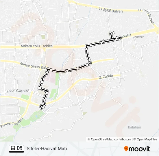 D5 Bus Line Map