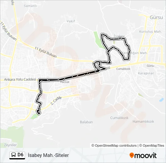 D6 Bus Line Map