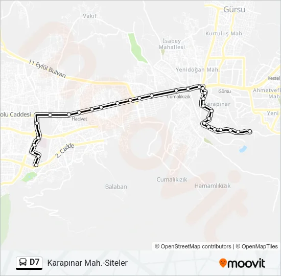 D7 Bus Line Map