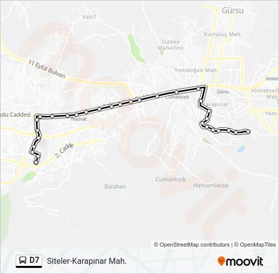 D7 Bus Line Map