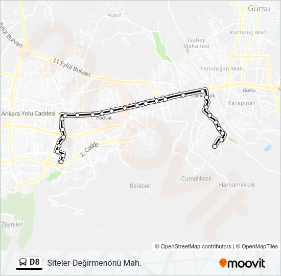 D8 Bus Line Map