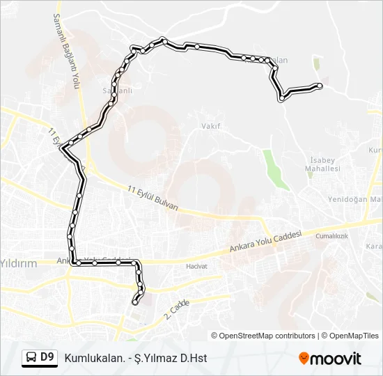 D9 Bus Line Map