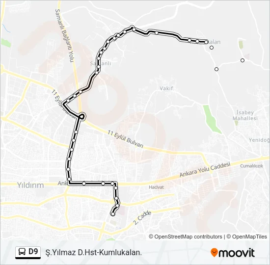 D9 Bus Line Map