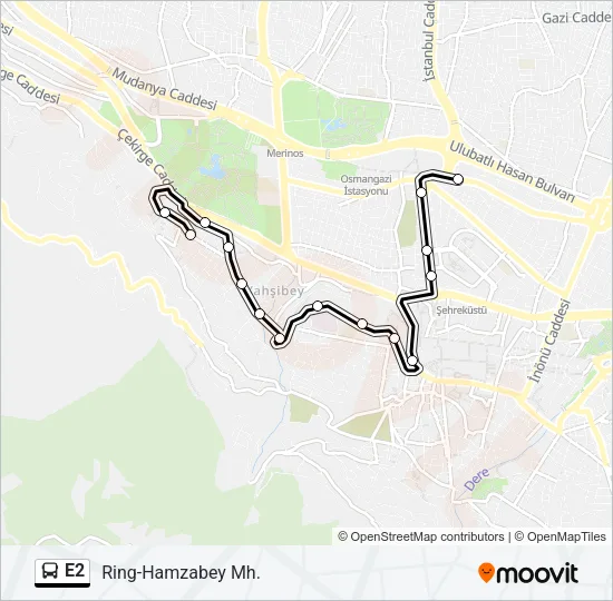 E2 Bus Line Map