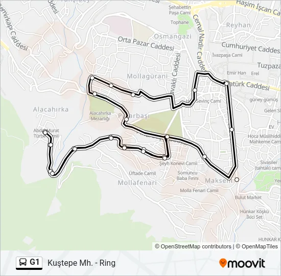 G1 Bus Line Map
