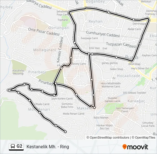 G2 Bus Line Map