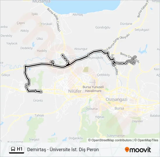 H1 Bus Line Map